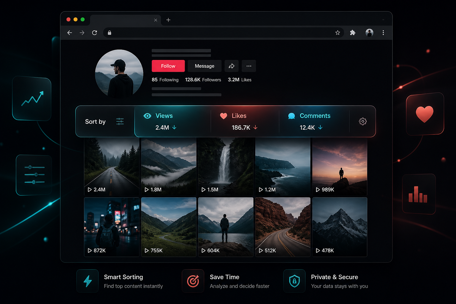TokSorter Chrome extension on TikTok